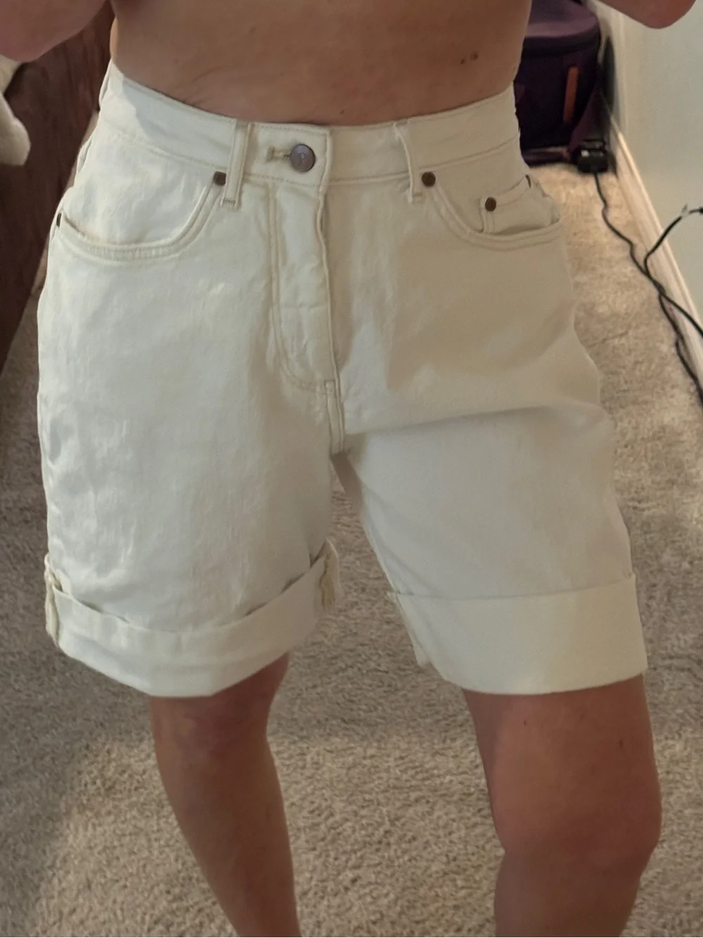 Pilcro Ivory Bermuda Shorts